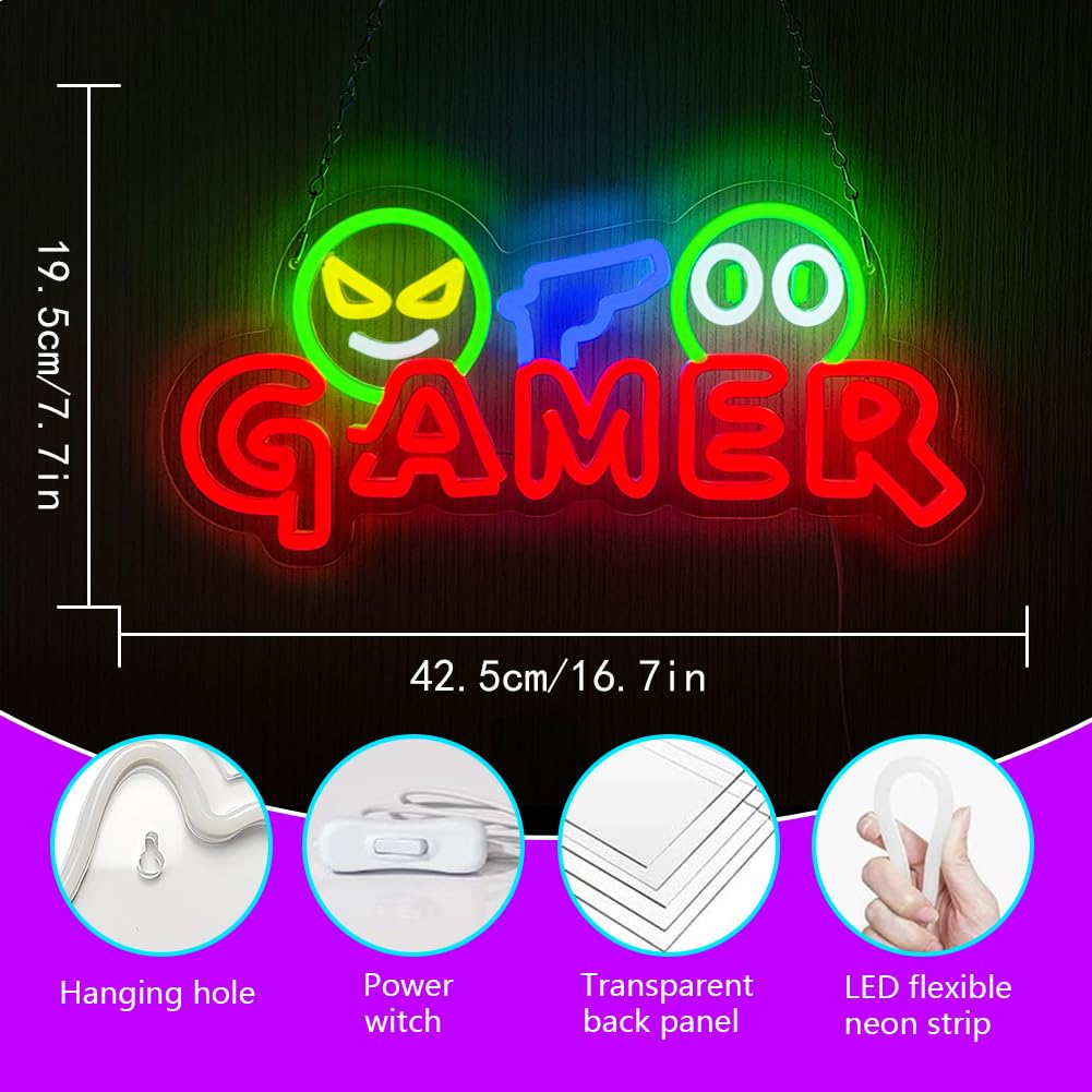 Gamer Neon Sign LED Wall Light - Neon Sign Party ulasan dan harga