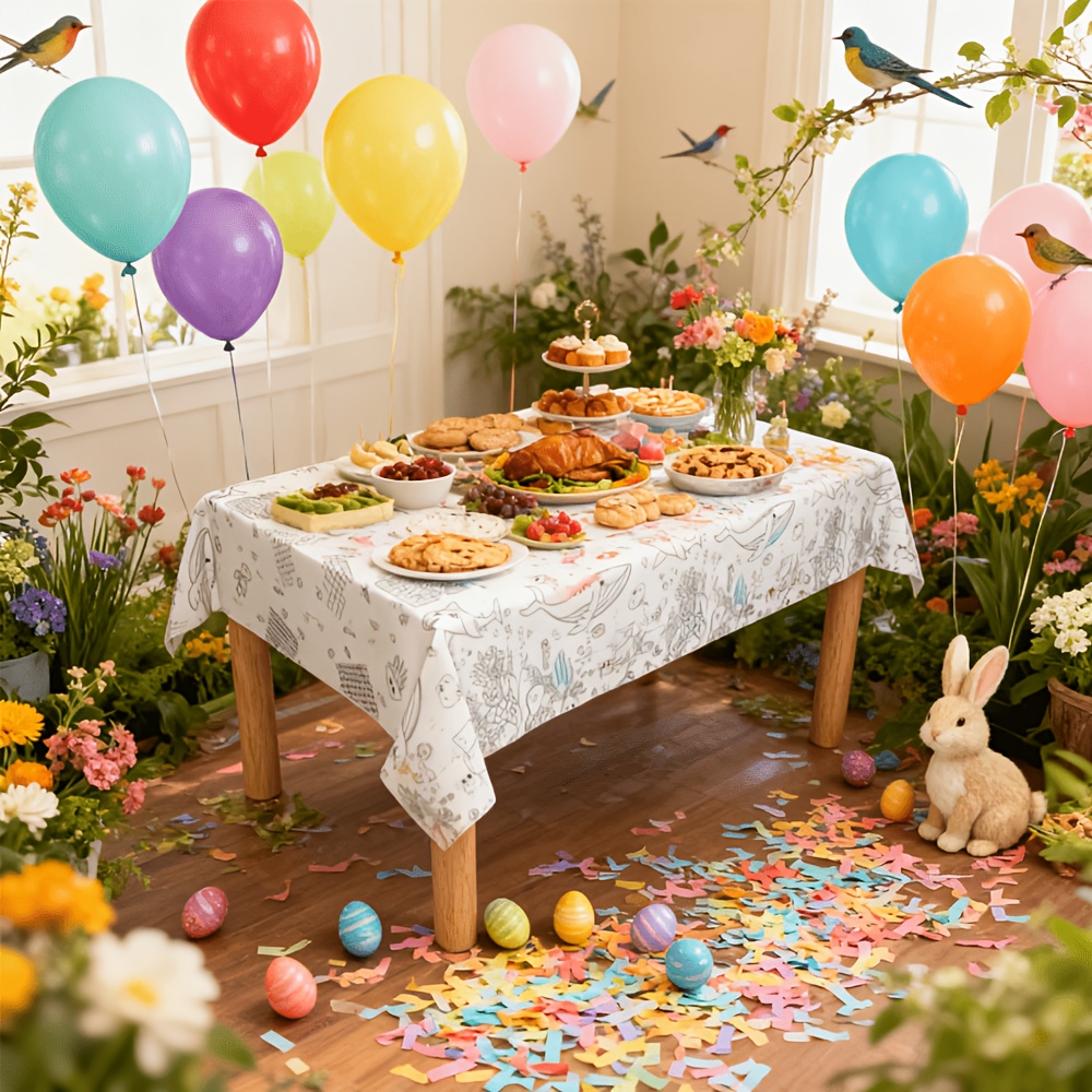 Kids Coloring Tablecloth Dispo - Table Cloth Disposable ulasan dan harga