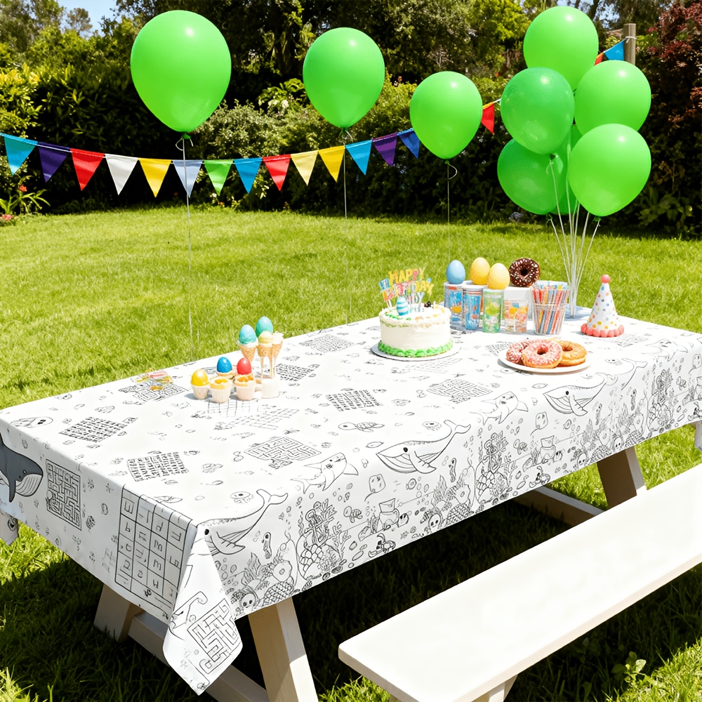 Kids Coloring Tablecloth Dispo - Table Cloth Disposable ulasan dan harga