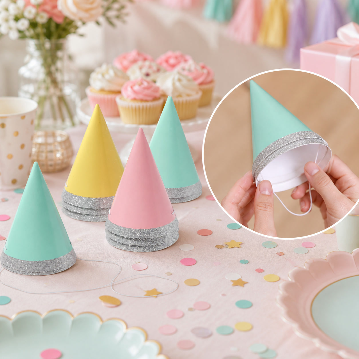 10ct 4 Inch Mini Glitter Party - Party Hat Cone ulasan dan harga
