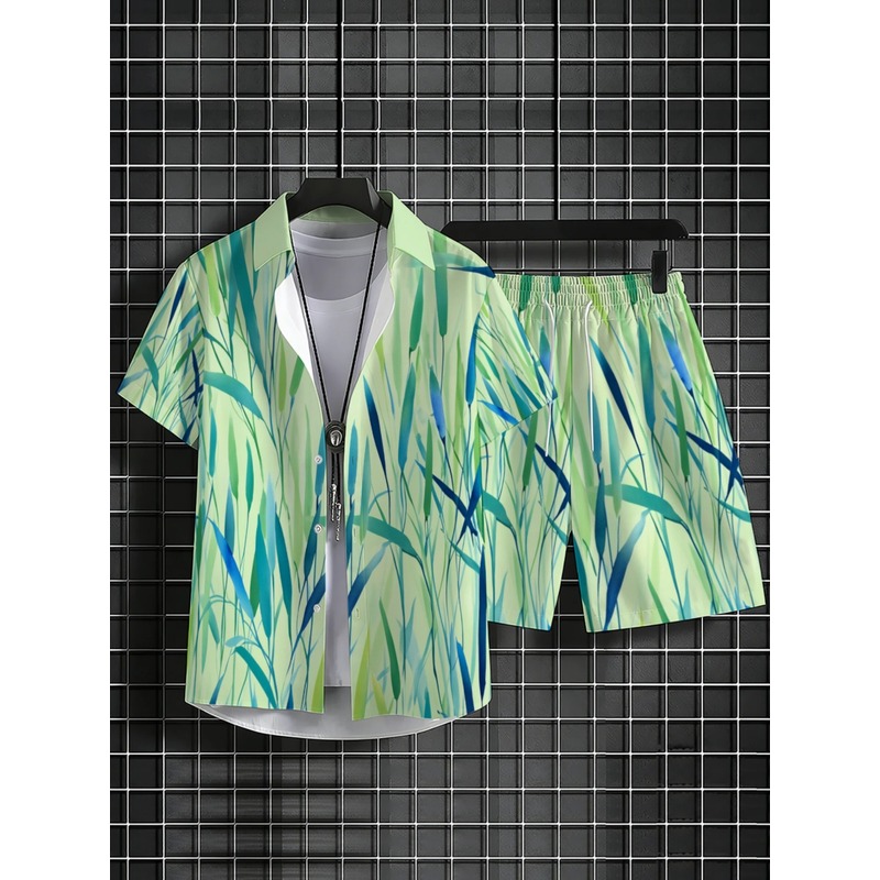Summer Men's Tropical Print Sh - Event & Party Supply Photos ulasan dan harga