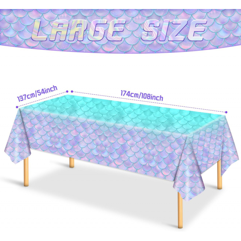 Mermaid Tablecloth -Mermaid Bi - Table Cloth Disposable ulasan dan harga