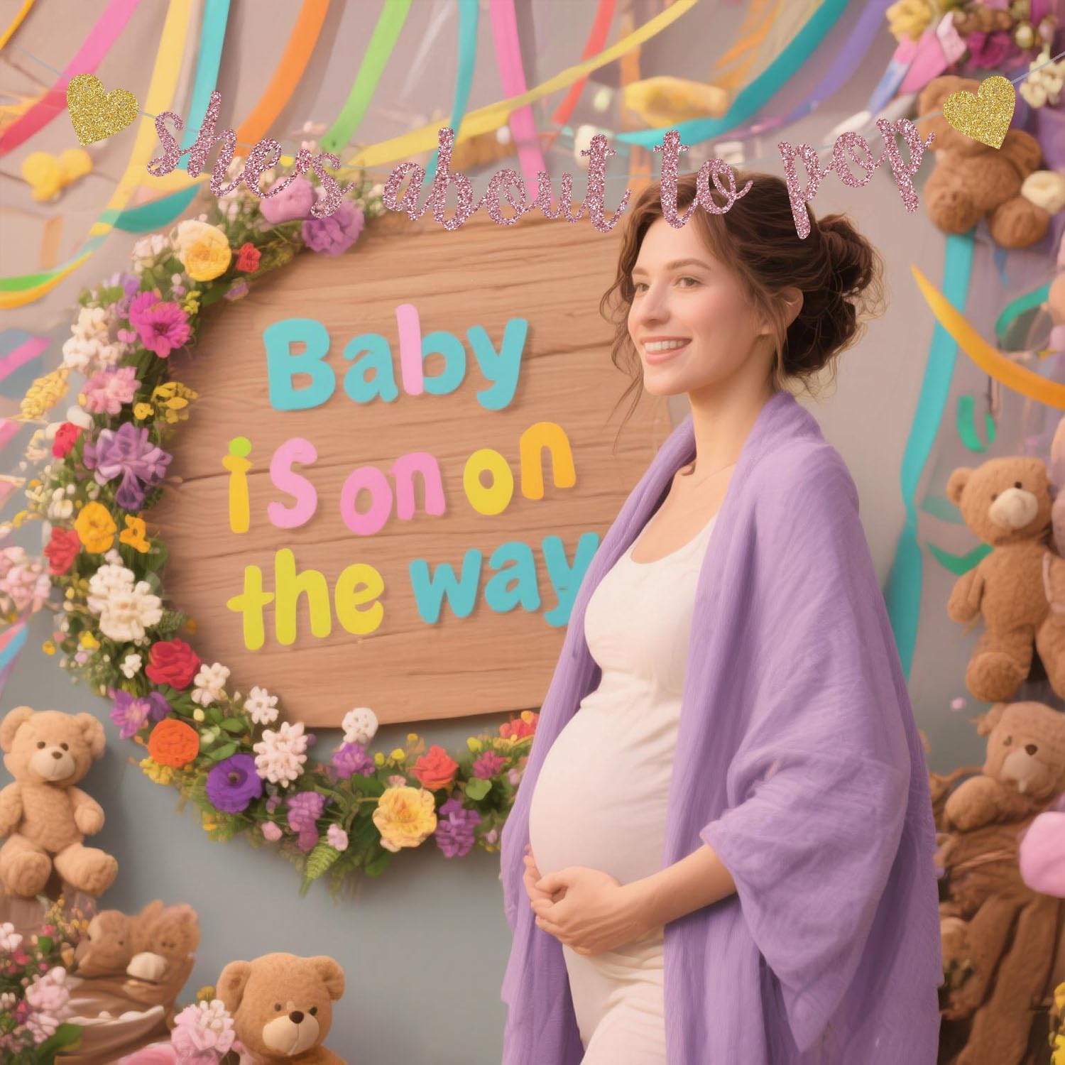 She's About to Pop Banner,Rose - Party Banner Gold ulasan dan harga