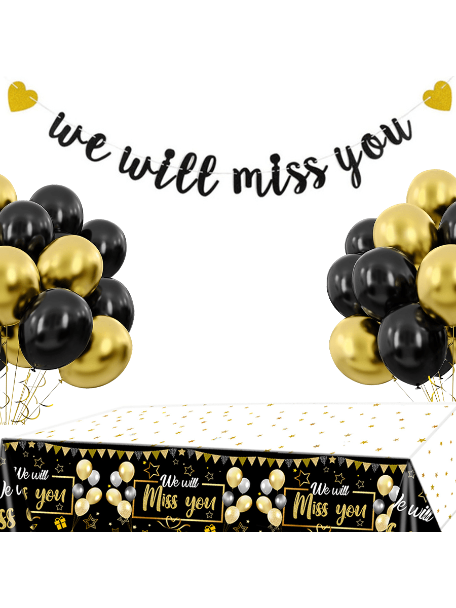 We Will Miss You Banner, Black - Party Banner Gold ulasan dan harga