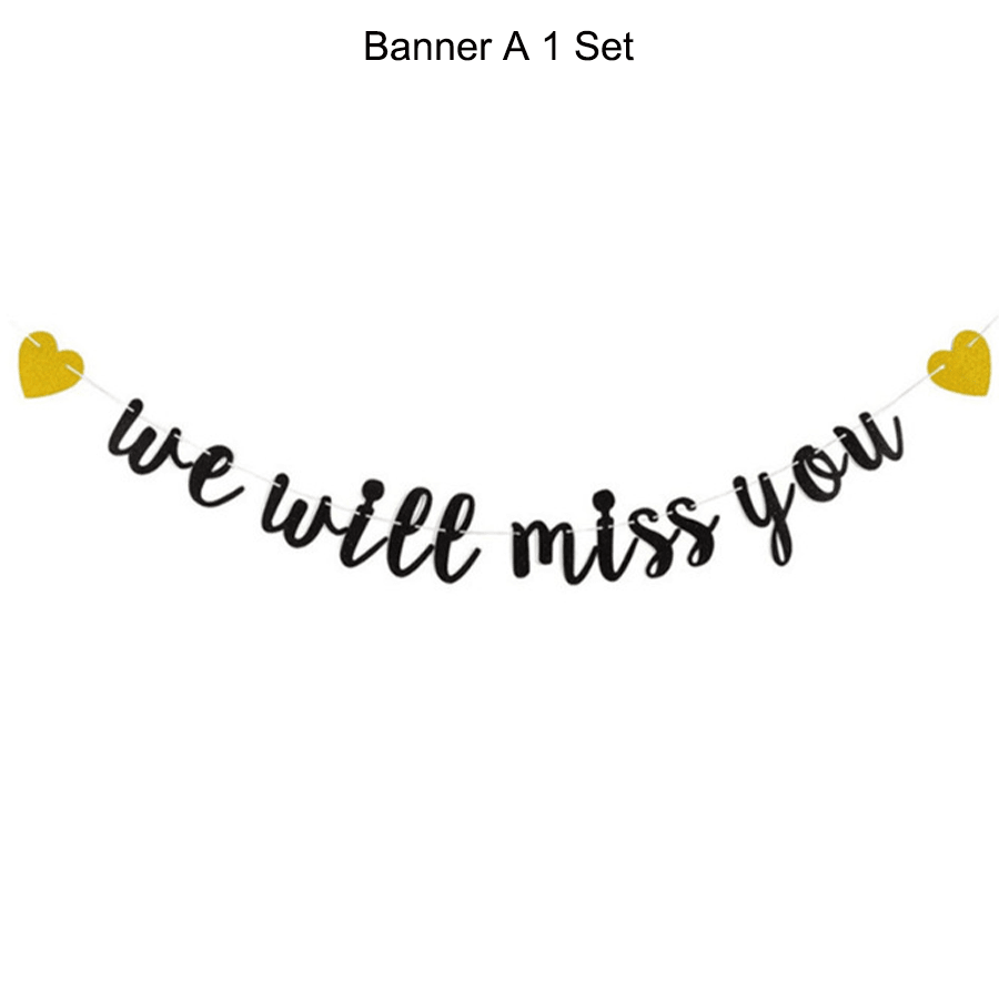 We Will Miss You Banner, Black - Party Banner Gold ulasan dan harga