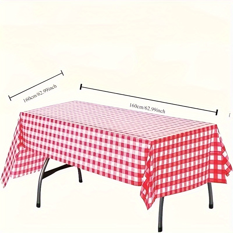 10pc PE Plaid Table Cover Rect - Table Cloth Disposable ulasan dan harga