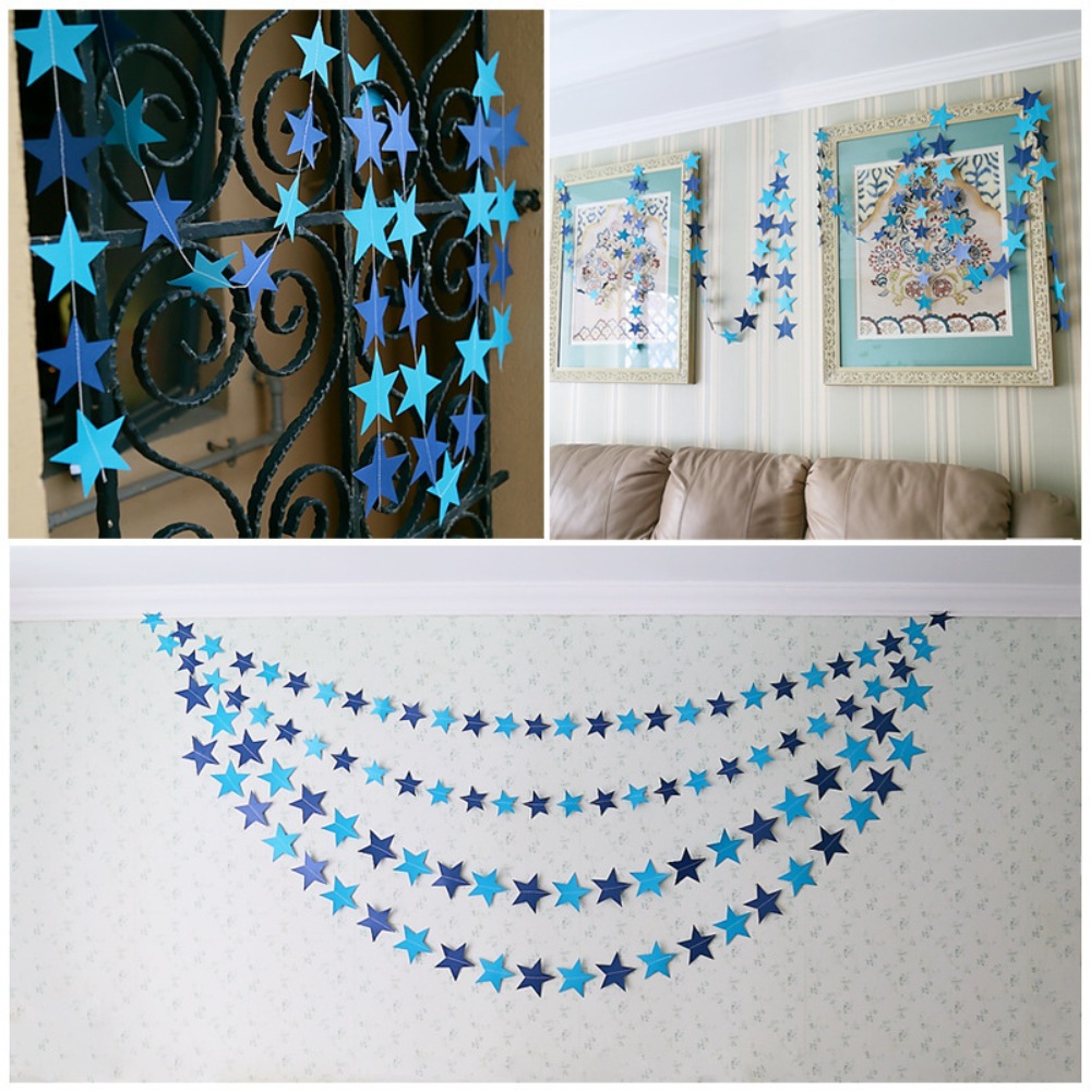 Mirror Metallic Star Garland G - Party Banner Gold ulasan dan harga