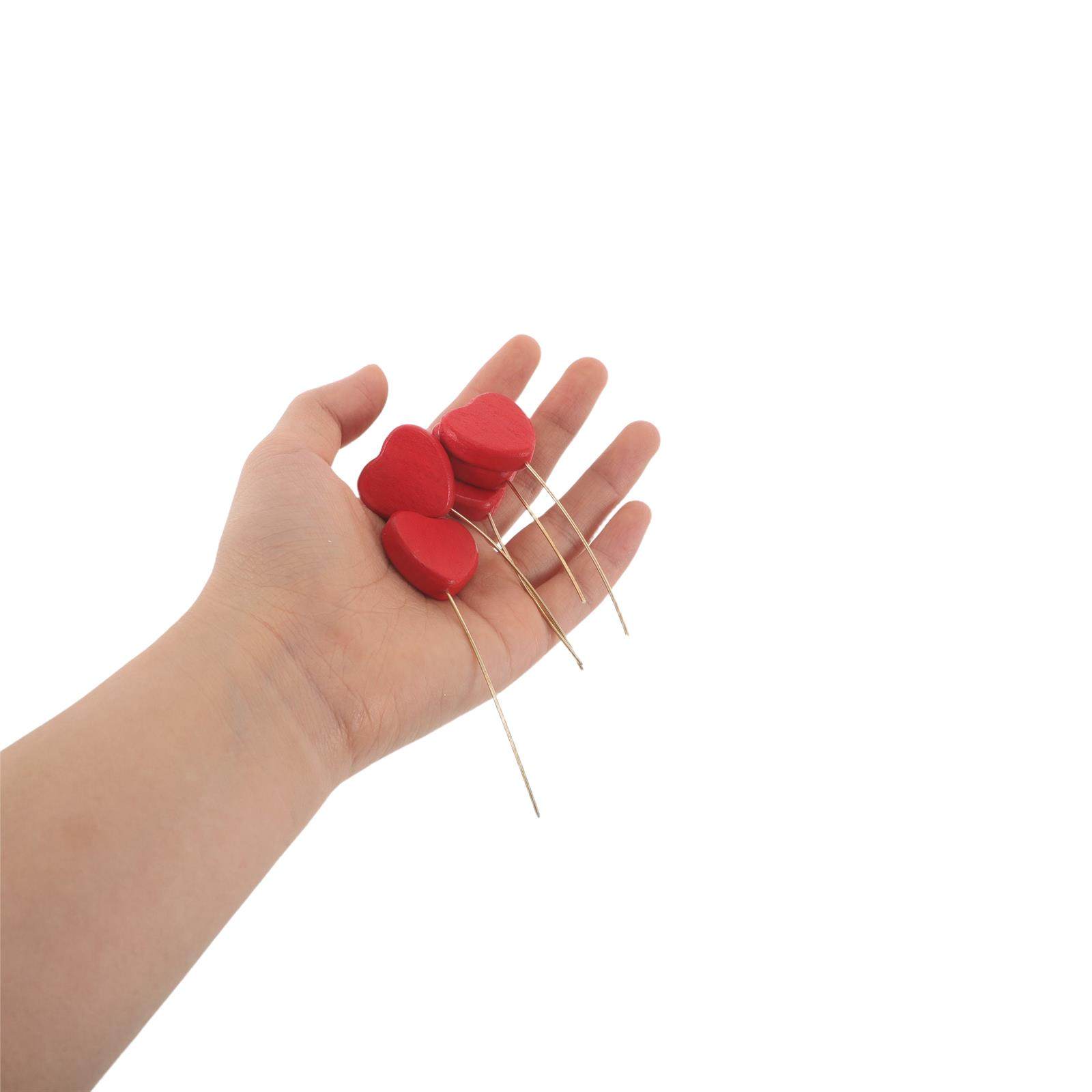 6Pcs Wooden Heart Picks Heart  - Centerpiece Stick ulasan dan harga