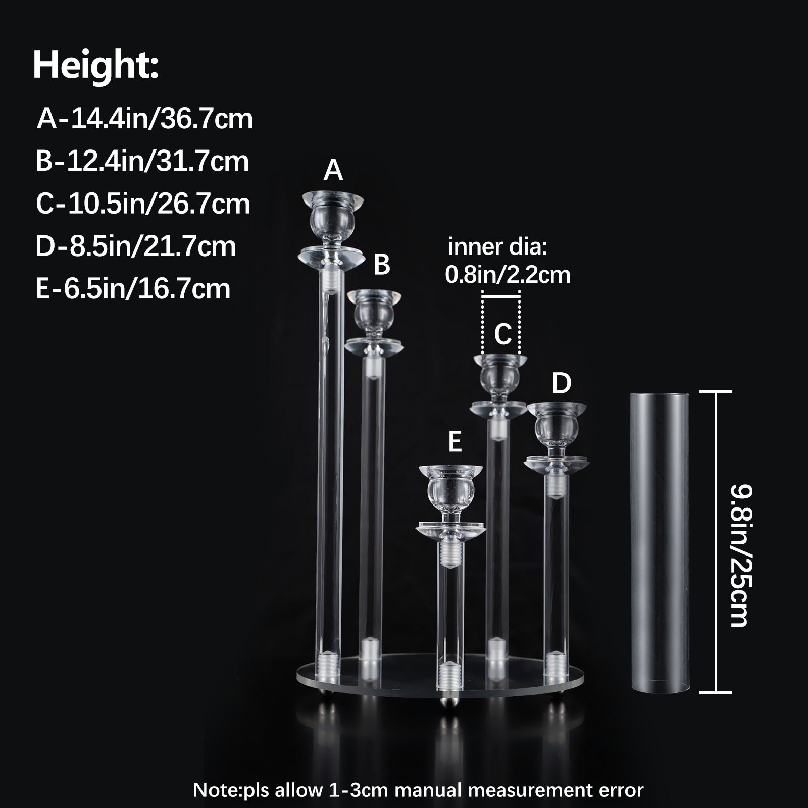 Clear Acrylic 5 Arm Candlestic - Centerpiece Stick ulasan dan harga